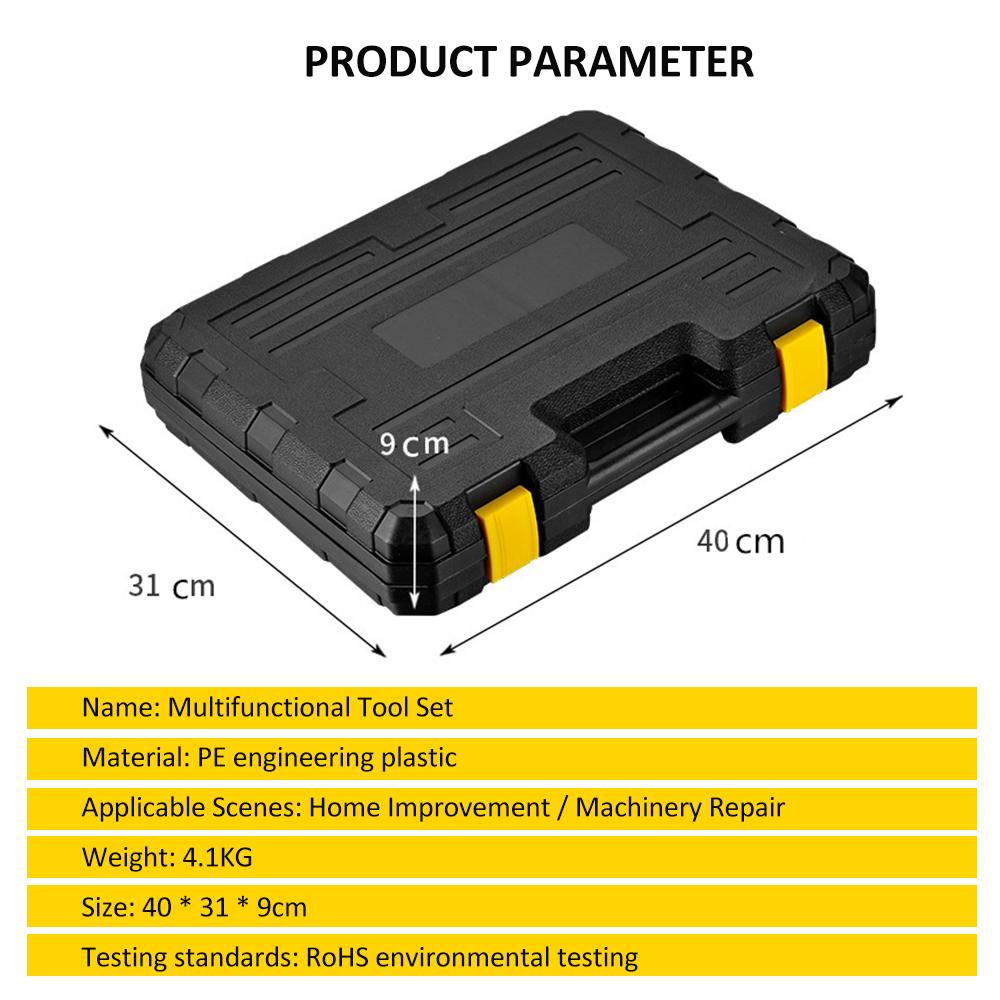 Набор инструментов из 108 предметов, набор ручных инструментов для домашнего использования с пластиковым ящиком для хранения инструментов, используемый в автомобиле