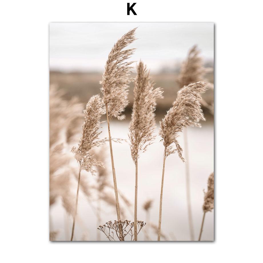Скандинавский тростник, бежевое растение, тигровая лошадь, скандинавская цитата, настенная живопись на холсте, постер и принты, фотографии для декора гостиной