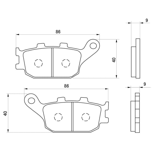 Daytona Motorcycle Brake Pad Golden Pad 900RS(17-22) Etc. Rear 97121 Thread No.:18