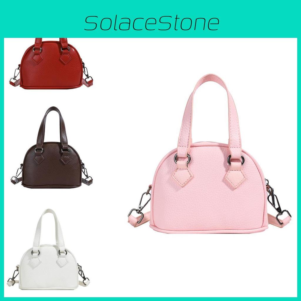 Solid Stylish Simple Color Unisex Shoulder Bag Shellshaped Childrens Handbag