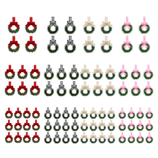 Рождественский венок на кухонный шкаф с лентой, маленький венок с красными ягодами на окно с бантом для украшения фермерского дома, входной двери, рождественской вечеринки