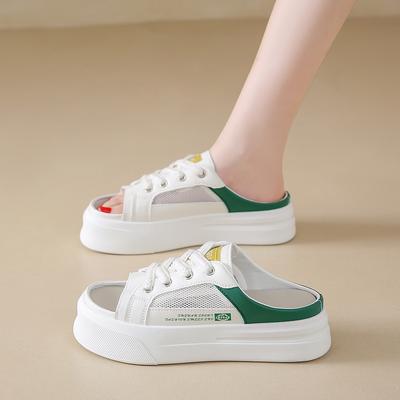 CRLAYDK Летние женские туфли без застежек из сетки с открытым носком на платформе Кроссовки с открытой спиной для ходьбы Повседневные туфли-клипсы Удобные мокасины