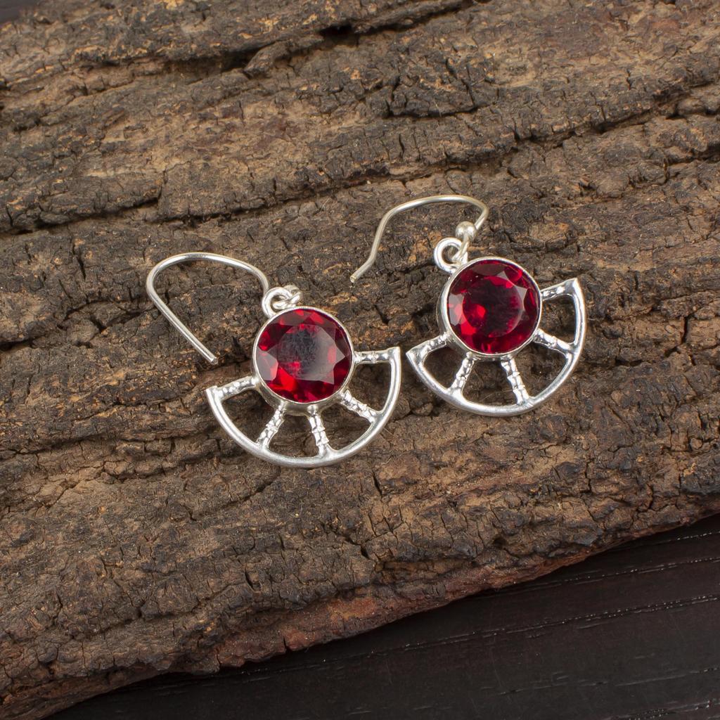 Pink Rubellite Gemstone Jewelry, 925 Sterling Silver Earring, Handmade Charming Earring, Bohemian Rubellite Earring For Grandma Gift