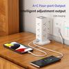 Household USB Charging Vertical Socket Multi Port Main Control Switch Type-C Tower Office Overload Power Strip