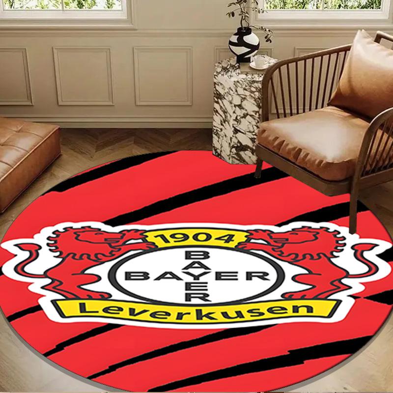 Football Club Emblem lion Round Rug for Livingroom,Bedroom, Palyroom, Chair Rug, Area rug, Circle Carpet, Large Size Fan Christmas gift