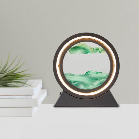 Yousheng Moving Sand Art Настольная лампа Quicksand Picture 3D Deep Sea Sandscape in Motion Flowing Sand Painting LED Light Home Office Desktop Decoration