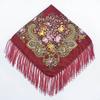 Женский русский шарф с принтом, квадратные шарфы с бахромой, платки для бабушки, повязки на голову, дорожные платки