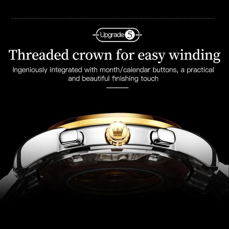 OLEVS 6633 с подарочной коробкой Роскошные автоматические механические часы Водонепроницаемые мужские часы