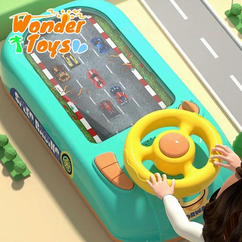 Kids Electric Steering Wheel Driving Toy Pretend Play Electronic Indoor Adventure Game Educational Toys for Girl Boys Children