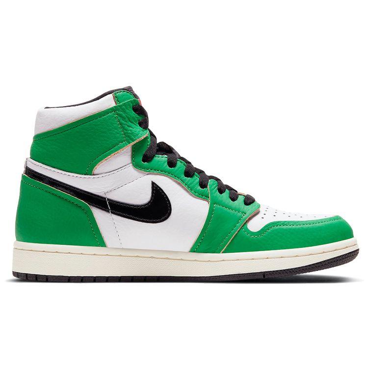 Air Jordan 1 Retro High OG Lucky Green Женские кроссовки White Sail Black DB4612-300
