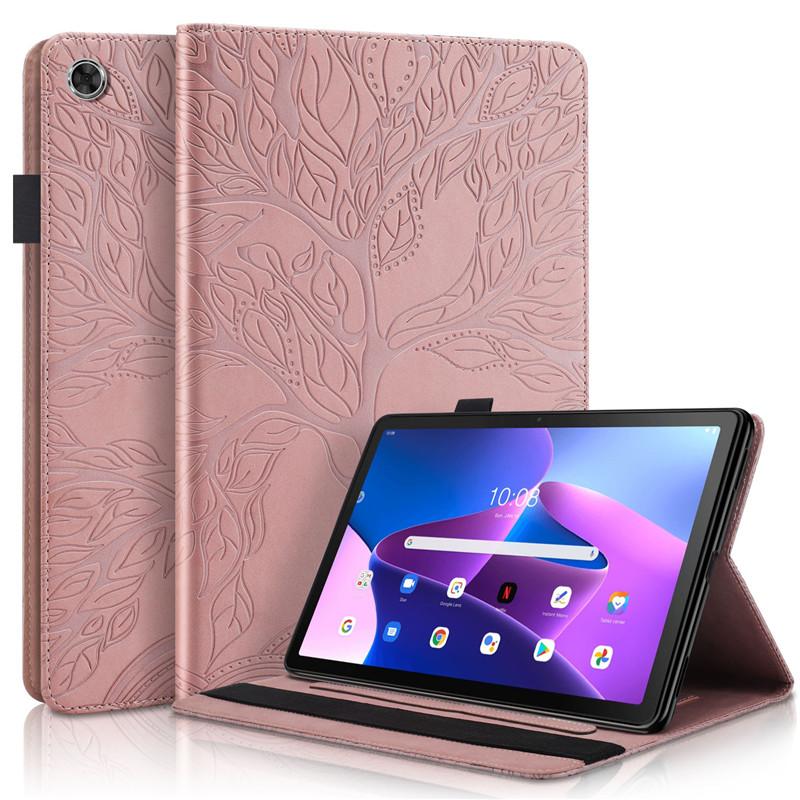Чехол для Lenovo Tab M10 Gen 3 Tb328fu Чехол 10 1 Дюйм Тиснение Дерево Кожаный Флип-чехол для Funda Lenovo Tab M10 3-го Поколения Чехол для Планшета