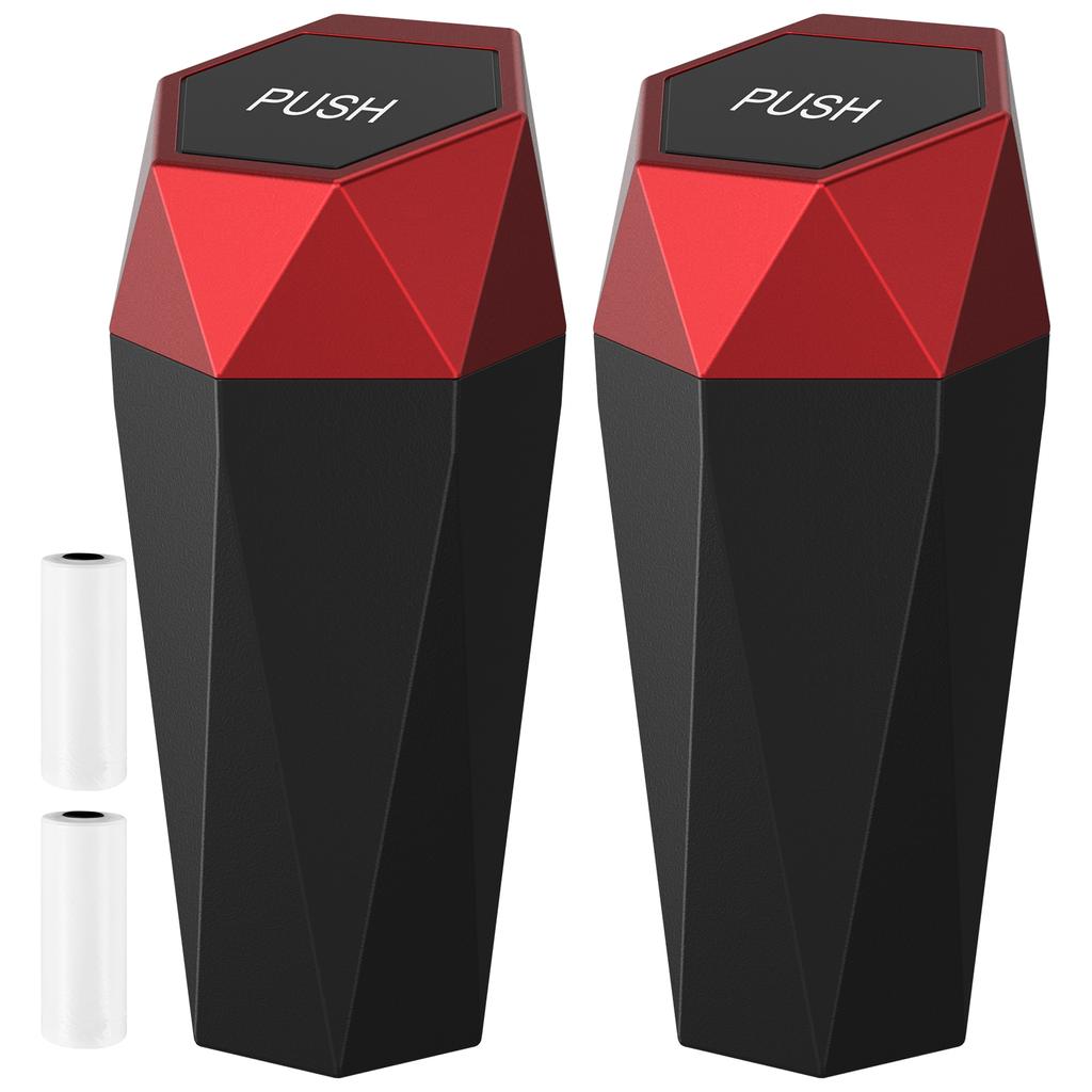 2 шт. Автомобильные мусорные баки в форме ромба, мини-мусорное ведро 550 мл, герметичная маленькая мусорная корзина с крышкой, аксессуары для салона автомобиля