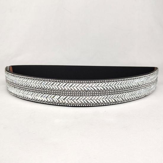 Женский ремень, регулируемая эластичная лента, блестящие стразы, широкая противоскользящая одежда, подходящая нескользящая узкая талия, платье, пояс, аксессуар для одежды