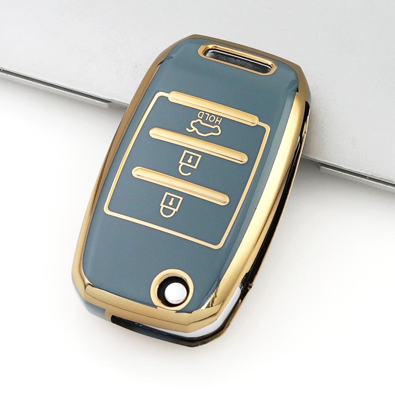 3 кнопки дистанционного держателя брелока для KIA Sid Rio Soul Sportage Ceed Sorento Cerato K2 K3 K4 K5 мягкий TPU складной чехол для автомобильного ключа