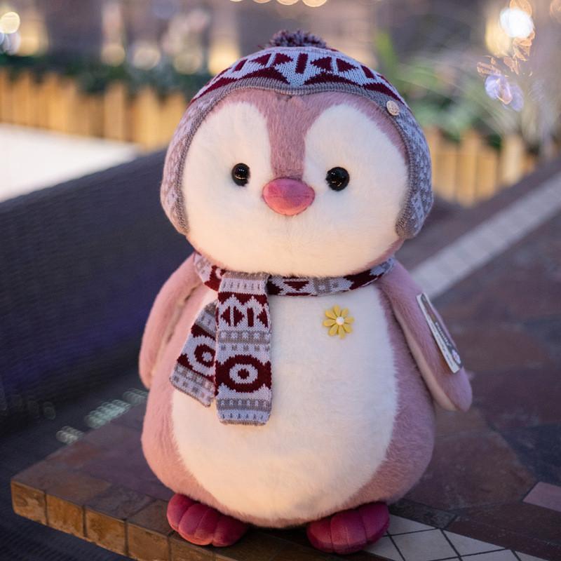 Scarf Penguin Plush Toy Cartoon Child Bedroom Decoration Scene Doll Backpack