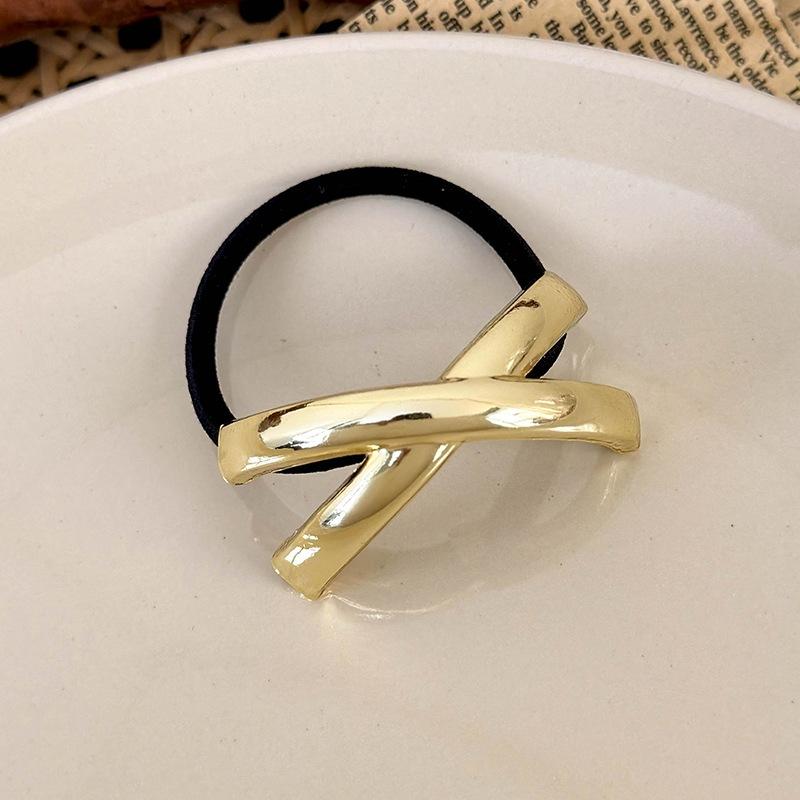 Cool Elegant Temperament Geometric Metal Hair Rope for Woemn Korean Style High Elasticity Does Not Hurt The Hair Scrunchies Fash