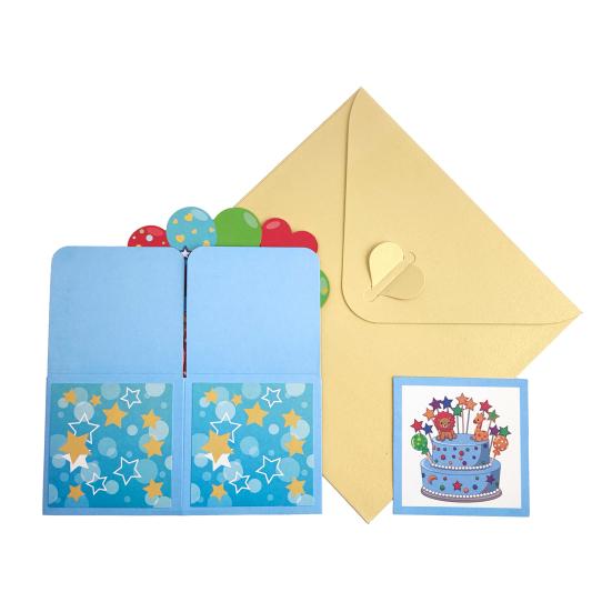 Birthday Greeting Card Foldable 3D Three-dimensional Design Happy Birthday Card Gift for Baby Daughter Son