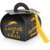 25pcs Graduation Gift Box, Graduation Cap Treat Boxes Graduation Candy Box with Tassel Graduation Decor Table Centerpiece Party Supplies