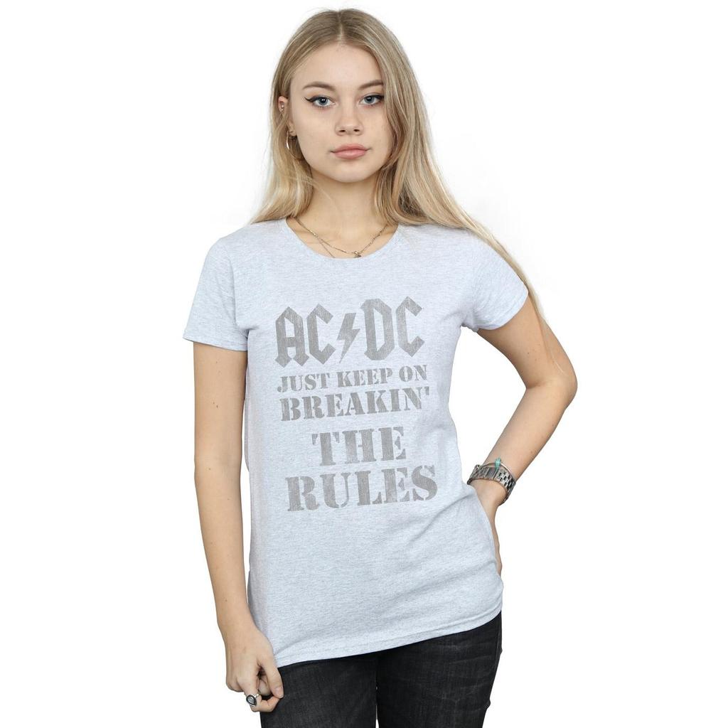 AC/DC Womens/Ladies Just Keep On Breaking The Rules Cotton T-Shirt