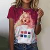 Women's T-Shirts Cartoon Characters Print Harajuku Vintage Short Sleeve O Neck Funny Top