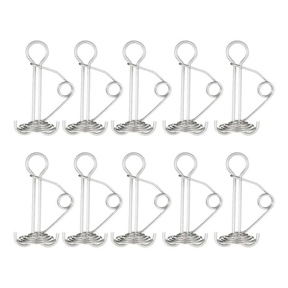 10Pcs Stainless Steel Spring Deck Pegs Retractable Tent Spring Stakes Outdoor Camping