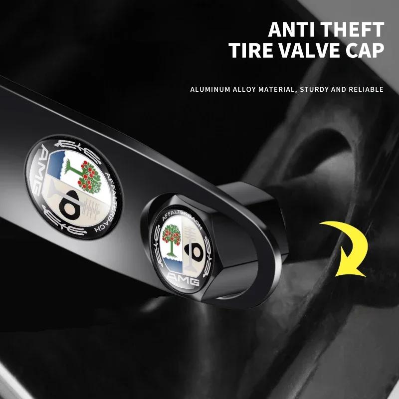 Автомобильная наклейка 2025 Для значка автомобиля Benz Колпачки на ниппели колес автомобиля с брелоком Для Mercedes benz AMG C E S GLE CLC Cla