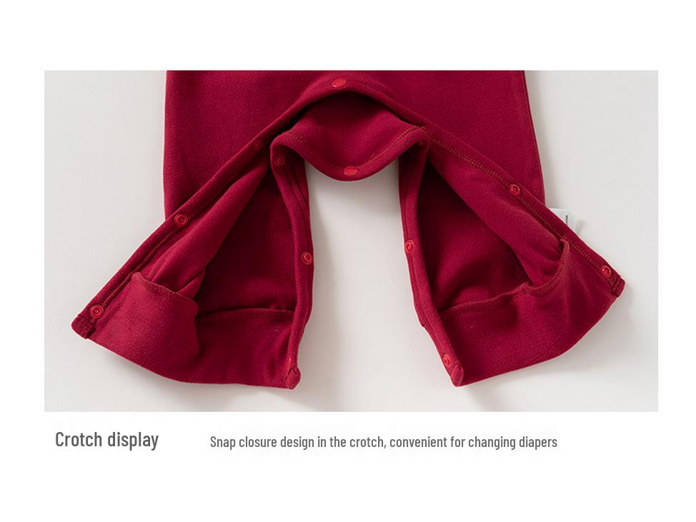 Термофлисовый комбинезон для девочки, цвет винно-красный: Осенне-зимний костюм для ползания в подарок на 100-дневный праздник