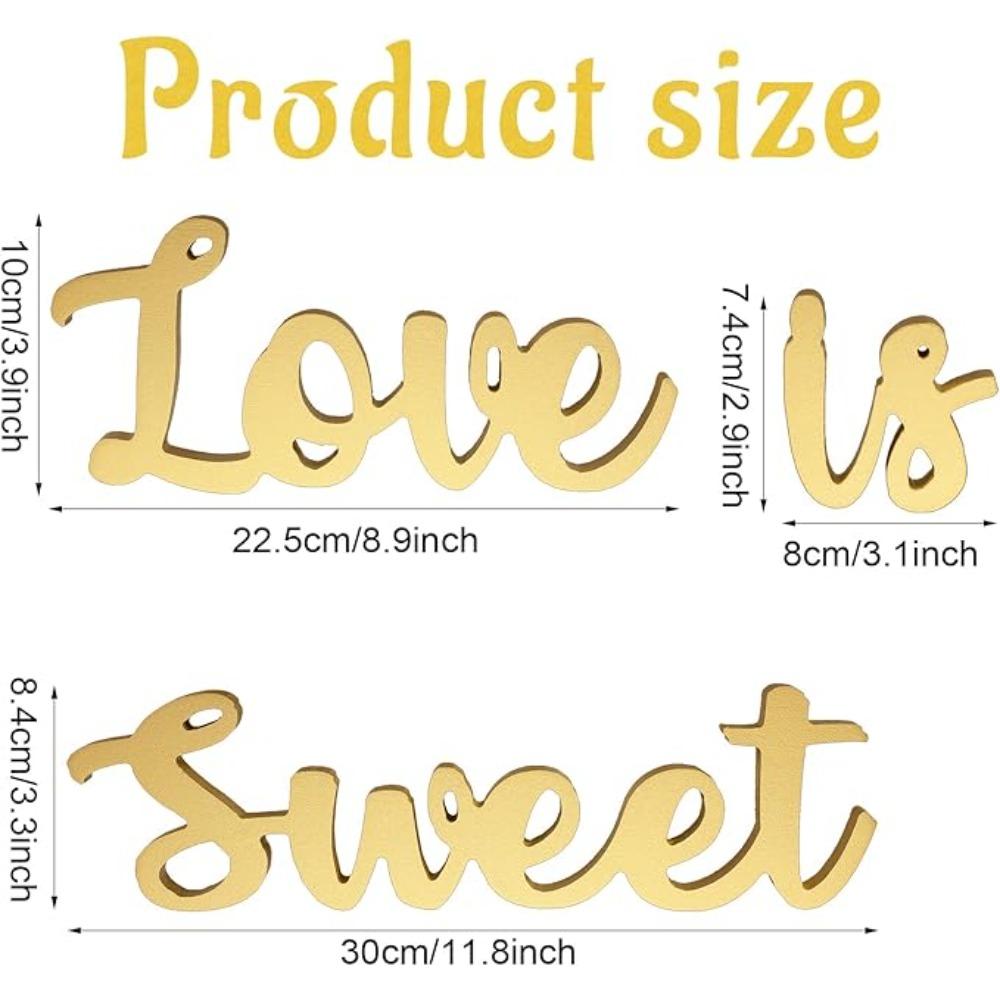 Декор стола Знаки Love Is Sweet, полые буквы, знак Love Is Sweet, деревянный знак Love Is Sweet для десертного стола, отдельно стоящий знак Love из дерева, настольная накладка для свадьбы