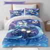 Anime Miku Pattern Bedding Set Quilt Cover Pillowcase Home Decor Gift (1 * duvet cover + 2 * pillowcase, without core)