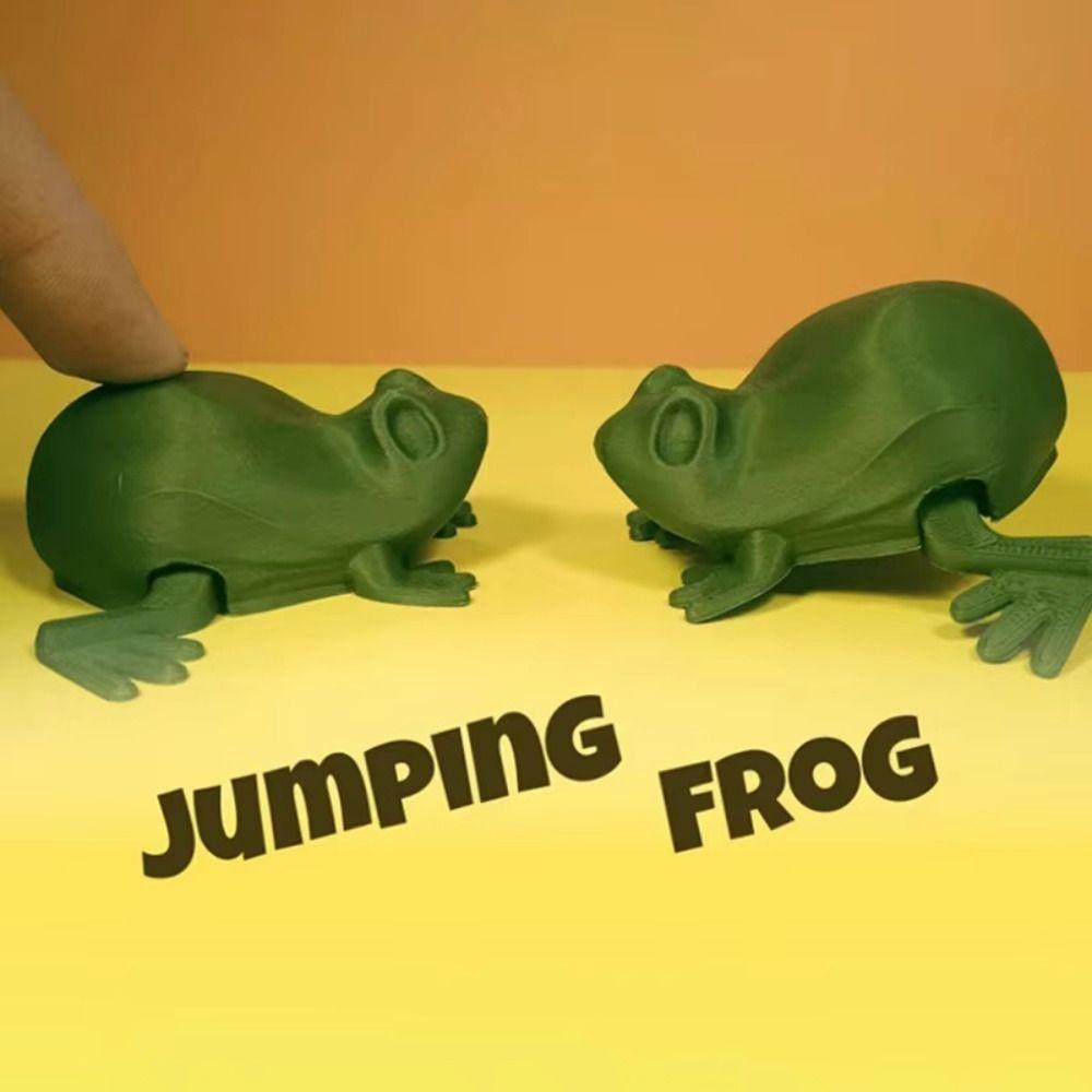 Гибкая 3D-печатная модель лягушки, подвижная мини-фигурка лягушки, прыгающая лягушка, настольные игрушки, подарок для детей