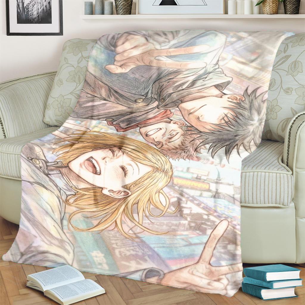 Warm Soft Jujutsu Kaisen Print Blanket Flannel for Bedrooms, Sofas, Beds, Chairs, Picnics, Travel
