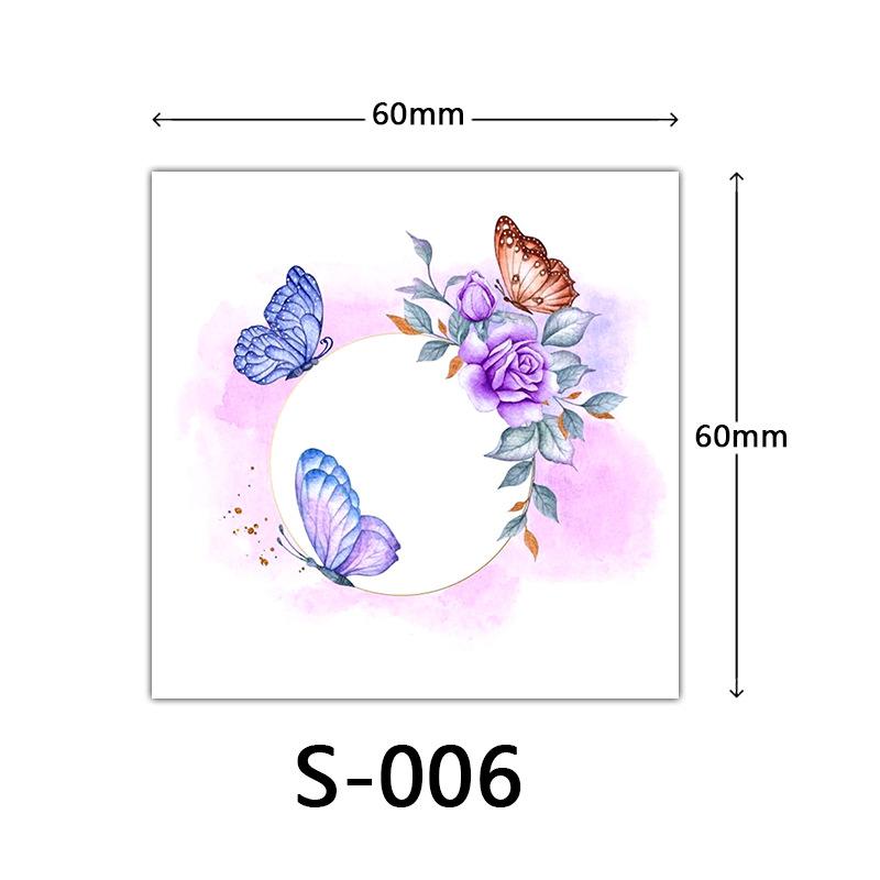 Маленькая наклейка-тату с цветком женская 3D цветная наклейка-тату роза лотос бабочка цветок тату