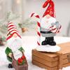 Painted Santa Claus Gift Box Figurines Cartoon Resin Crafts Cane Santa Claus Ornaments Elegant Mini Merry Christmas Decorations