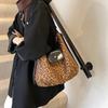 Women's Leopard Shoulder Bag with Large Capacity Zipper Casual Refined Backpack Hot Selling Fashion Bag
