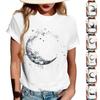 Women's Round Neck Casual Printed Short-sleeved T-shirt Top