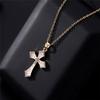 Light Luxury Cross Enamel Zircon Pendant Necklace Stainless Steel Fashion Geometric Choker Jewelry Party Gifts For Women Girls