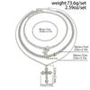 SHIXIN 3Pcs/Set Punk Style Star Jesus Cross Pendant Necklace for Men Hip Hop Stackable Multi Layer Thick Chain Choker Necklace