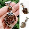 Stone Beads Cabochon Conch Shell Stone Pendant Ammonite Fossil Stone Pendant Natural Spiral Pattern