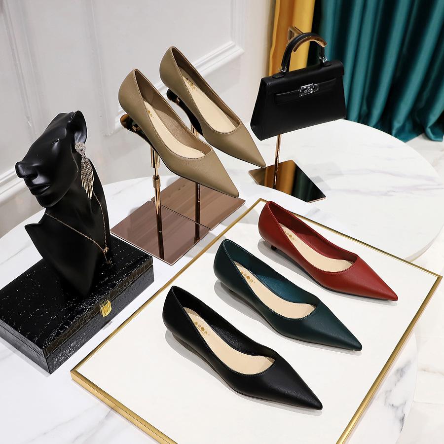 Осенние женские туфли-лодочки в корейском стиле, модные женские туфли на низком каблуке с острым носком, офисные женские туфли-оксфорды, Femme Zapatos