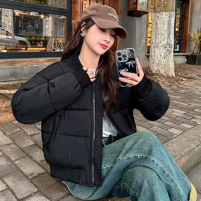 Женская бейсбольная куртка с хлопковой подкладкой, новая, со стойкой, свободная и универсальная, теплая, легкая и теплая