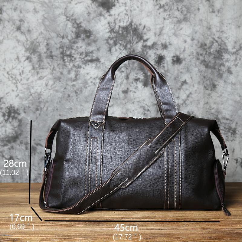 NZPJ Vintage Leather Men Travel Bag Natural Cowhide Handbag Casual Shoulder Messenger Computer Bag Large Capacity Luggage Bag