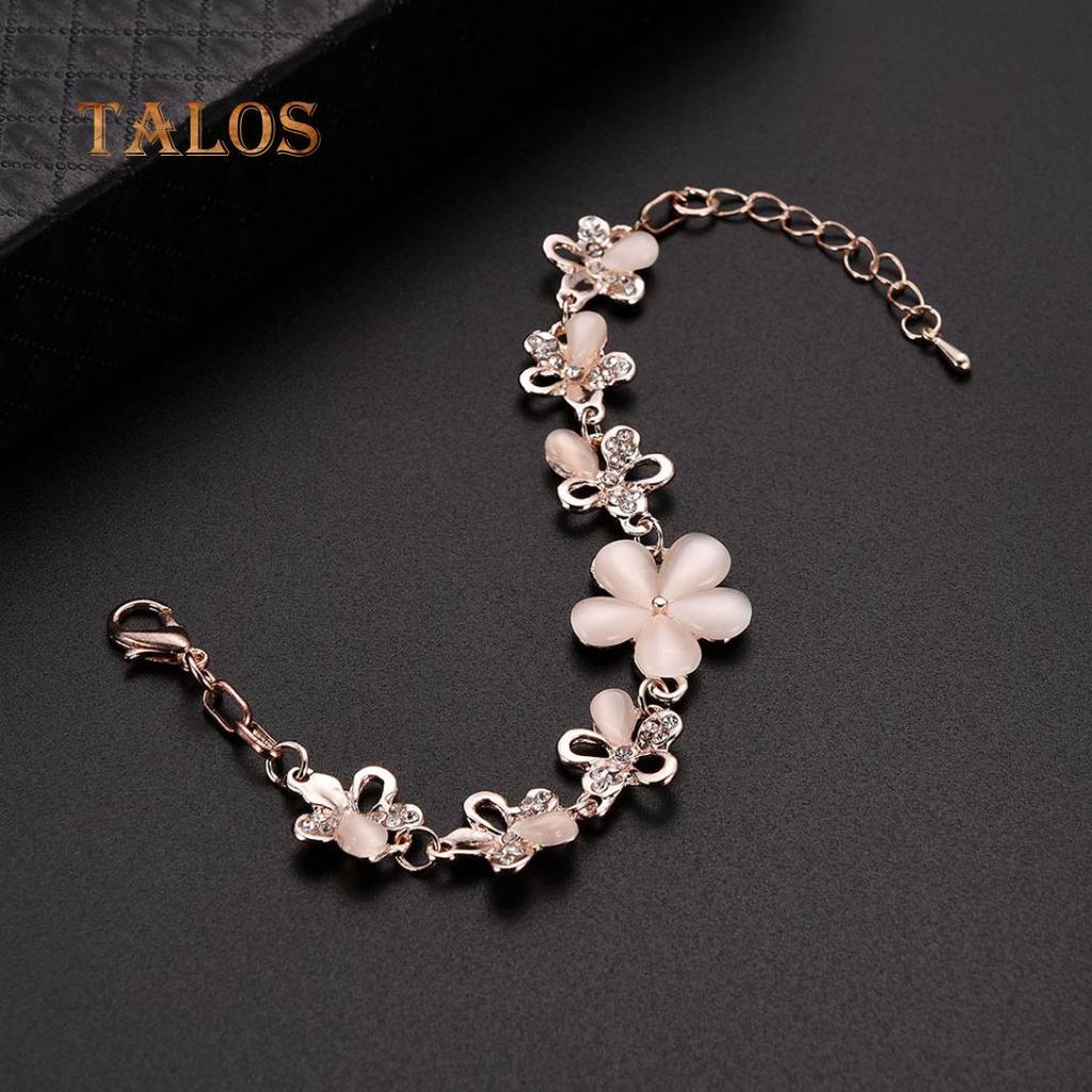 Fashion Flower Chain Crystal Stone Wrist Decor Women Jewelry Bracelet Bangle Beauty
