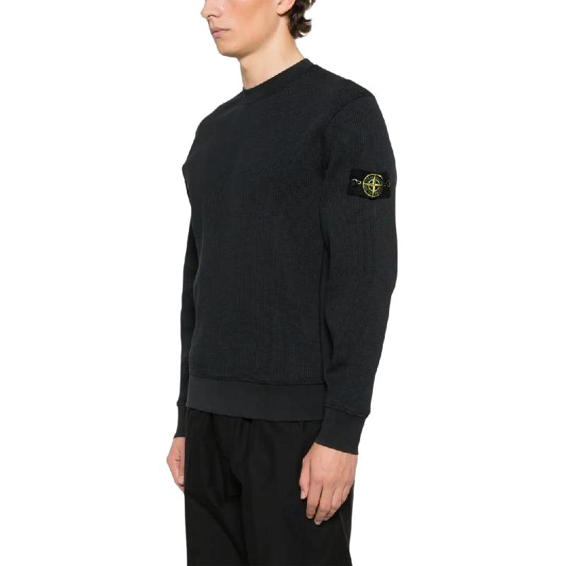 STONE ISLAND Logo Patch Crewneck Knitted Jumper K1S156100008S0044-V0020