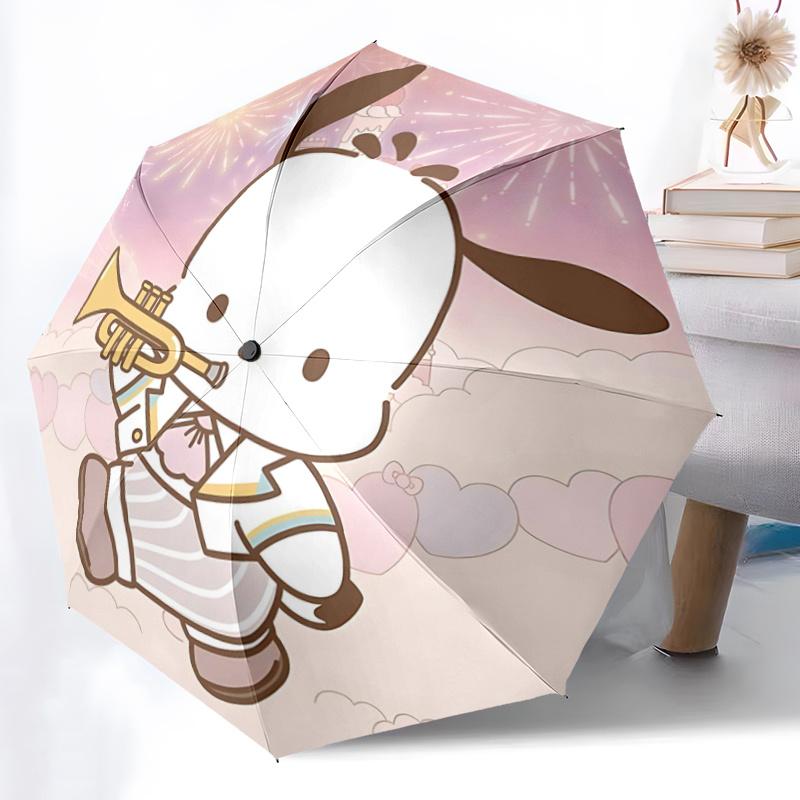 1pc Pochacco Pattern Automatic Umbrella is Fashionable and Good-Looking, a Portable 3-Fold Umbrella, Suitable for Travel and Daily Use, a Travel Umbre