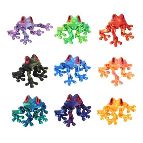 3D-печатная магнитная лягушка, шарнирная лягушка с подвижными суставами, гибкая игрушка для снятия стресса в виде животного для домашнего офиса, холодильника, украшения стола