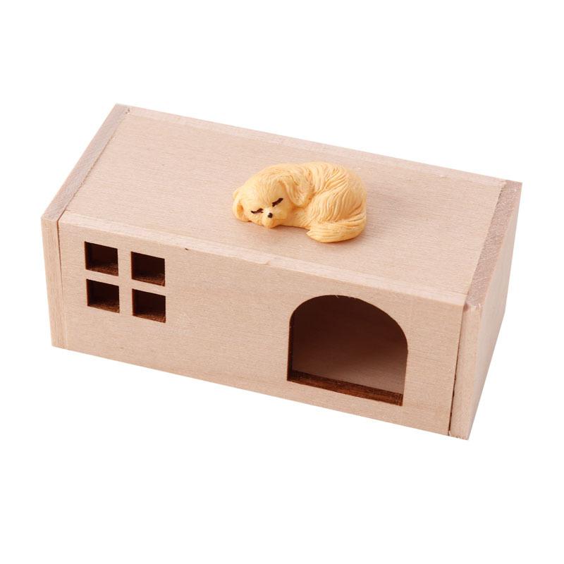 1:12 Mini Pet Kennel Kit, Dollhouse Cat & Dog House, Miniature Furniture Decor & High Quality Plaything Attachment