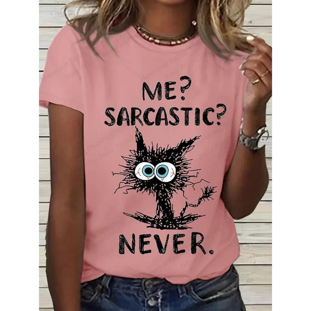 Летний женский топ с милым 3D-принтом кота, женская модная футболка с круглым вырезом и коротким рукавом, топы с изображением животных, футболки, одежда Y2k