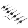 Adjustable Collars Tapered Countersink Bit Set High Speed Steel Wood Pilot Hole Set  Woodworking