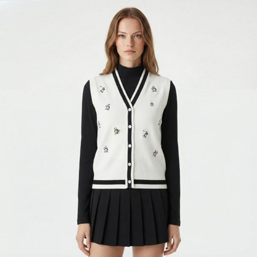 Munsingwear Women Embroidered Vest White Mr122lkv12
