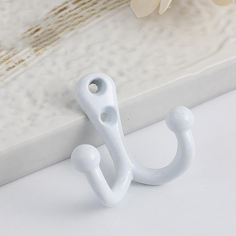 1Pc Double Head Robe Coat Hooks for Wall Door Key Bag Towel Hanger Holder Vintage Wall Mounted Storage Hook Bathroom Organizer